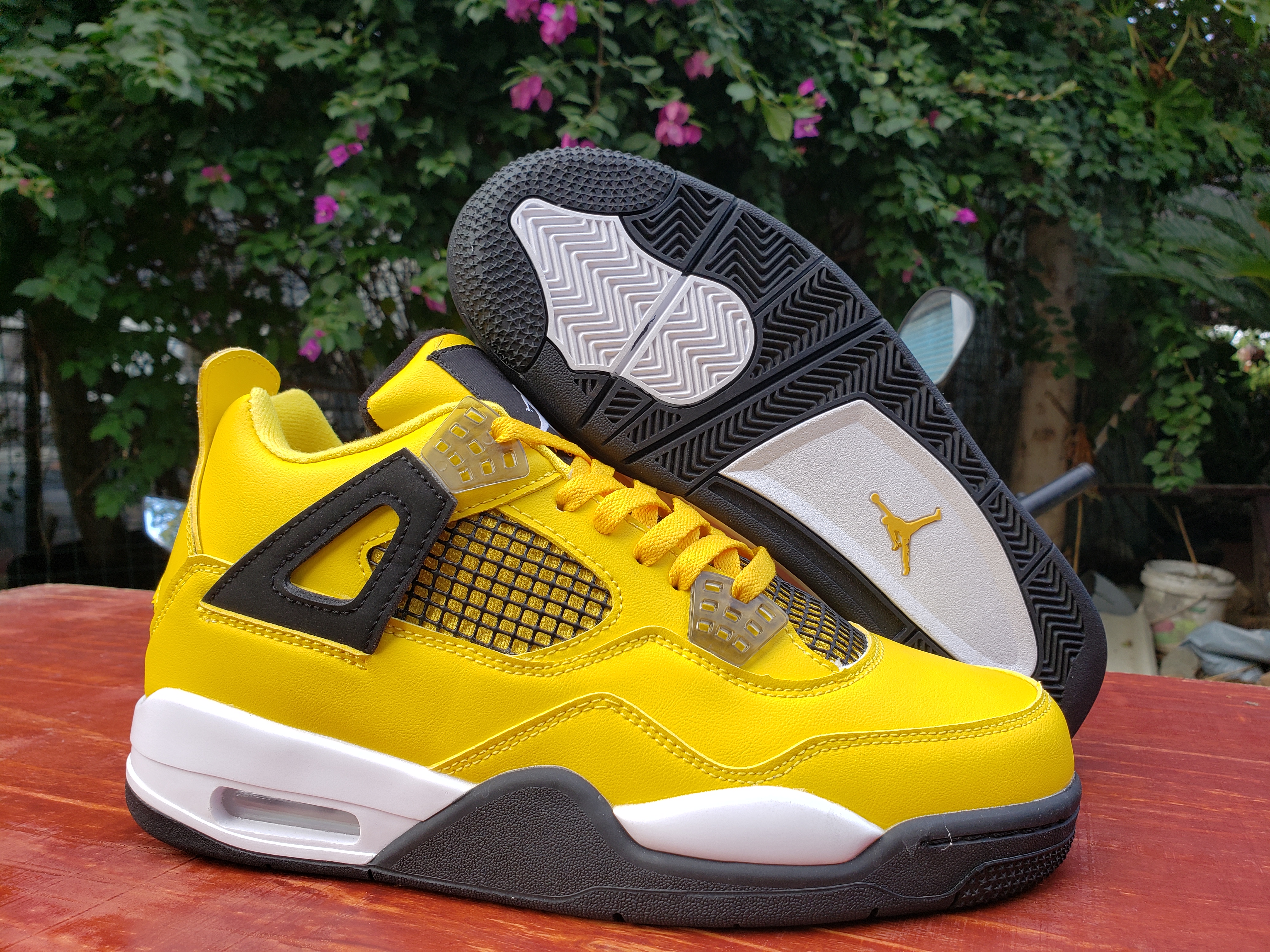 2020 Air Jordan 4 Retro Yellow Black White Shoes - Click Image to Close